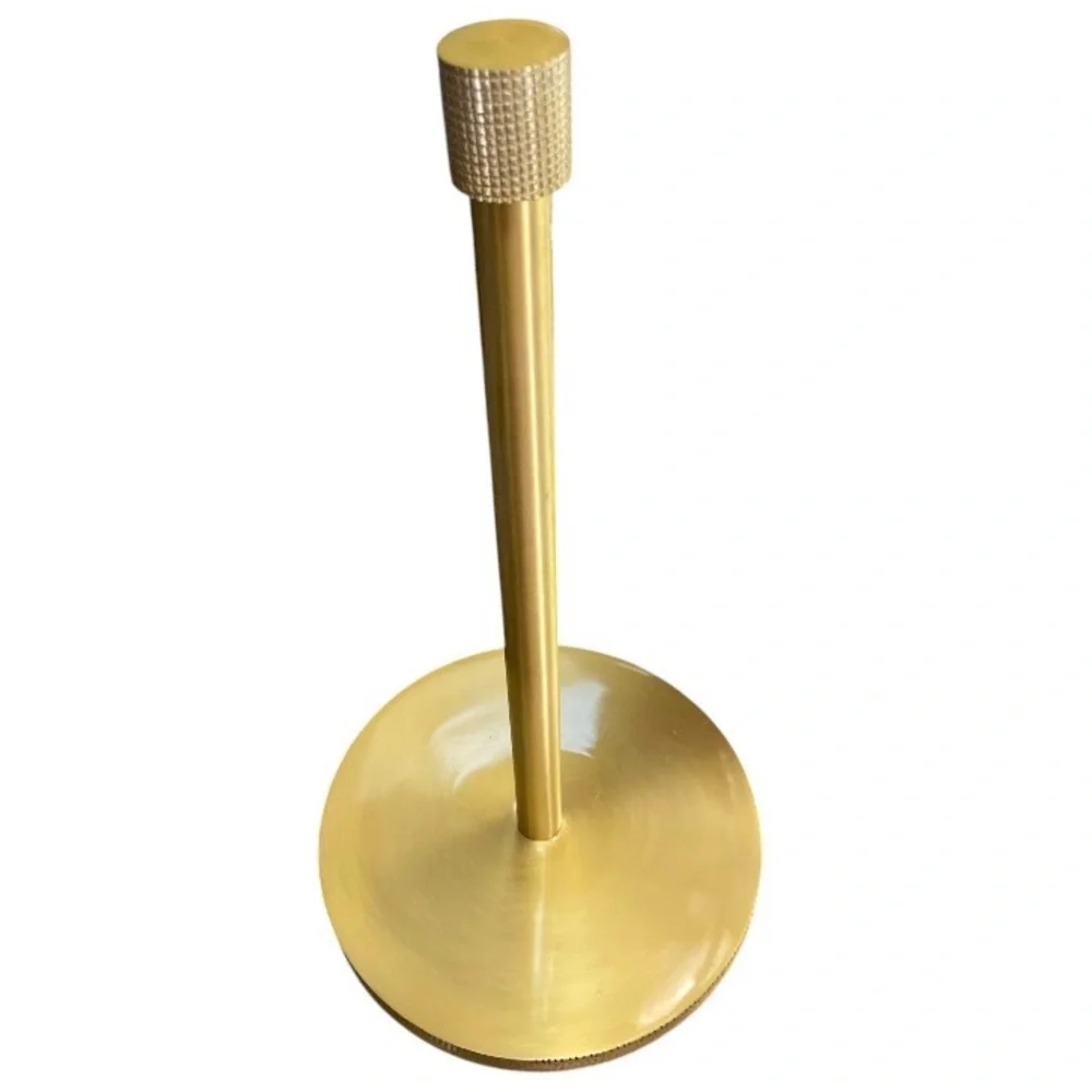 Brushed Brass Paper Towel Holder Gold Countertop Stand 14” New - Slight Misprint